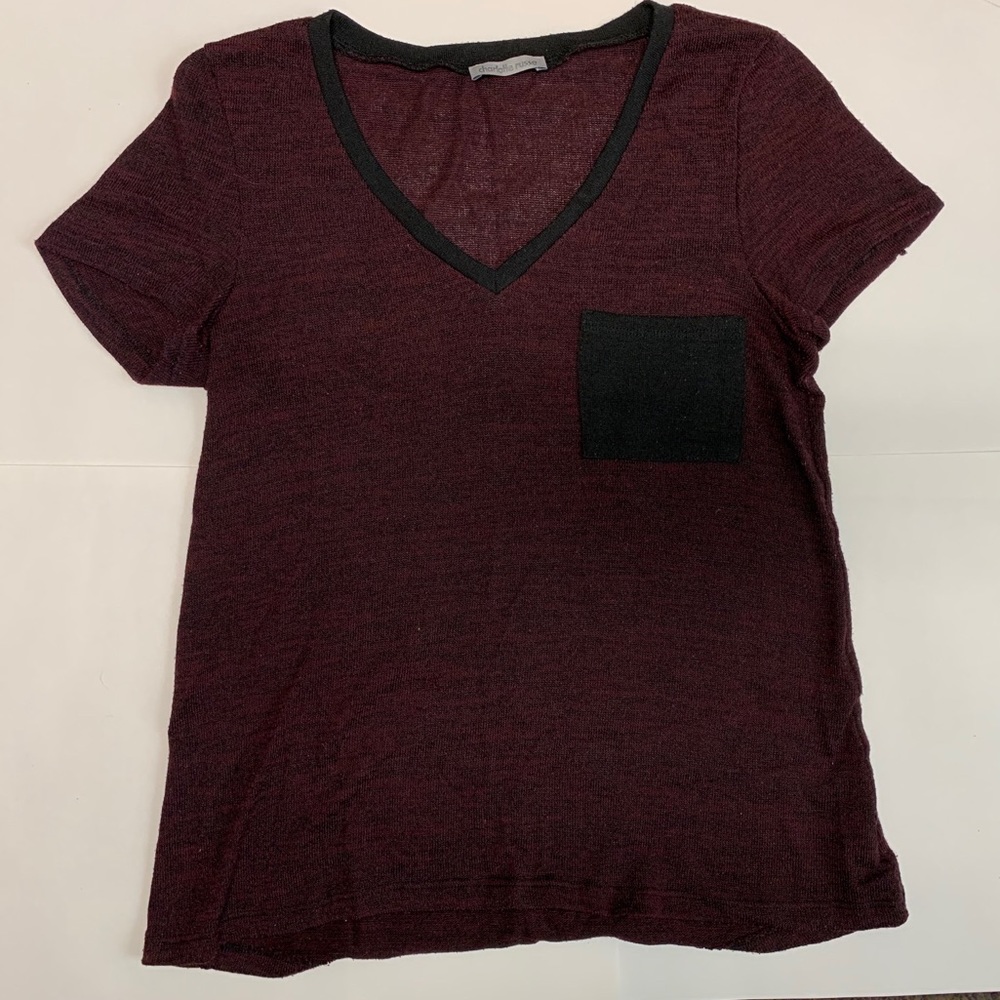Maroon V-Neck Top